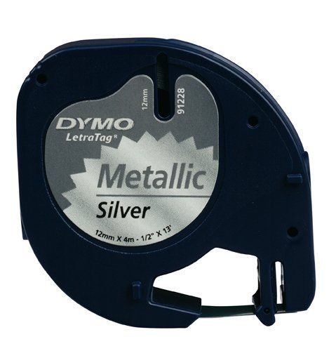Dymo 91208/S0721730 DirectLabel-etikettes silver 12mm x 4m for Dymo Le - Image 1