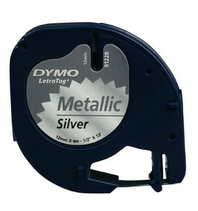 Dymo 91208/S0721730 DirectLabel-etikettes silver 12mm x 4m for Dymo Le