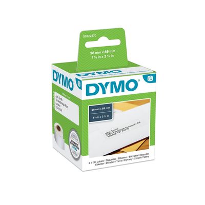 Dymo 99010/S0722370 DirectLabel-etikettes 89mm x28mm Pack=2 for Dymo 4