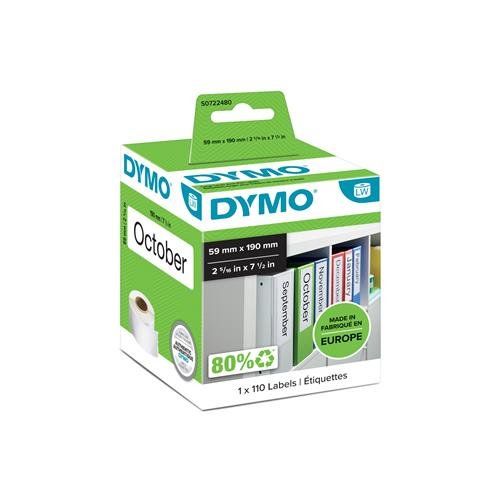 DYMO Large Lever Arch File Labels- 59 x 190 mm - S0722480 - Image 1