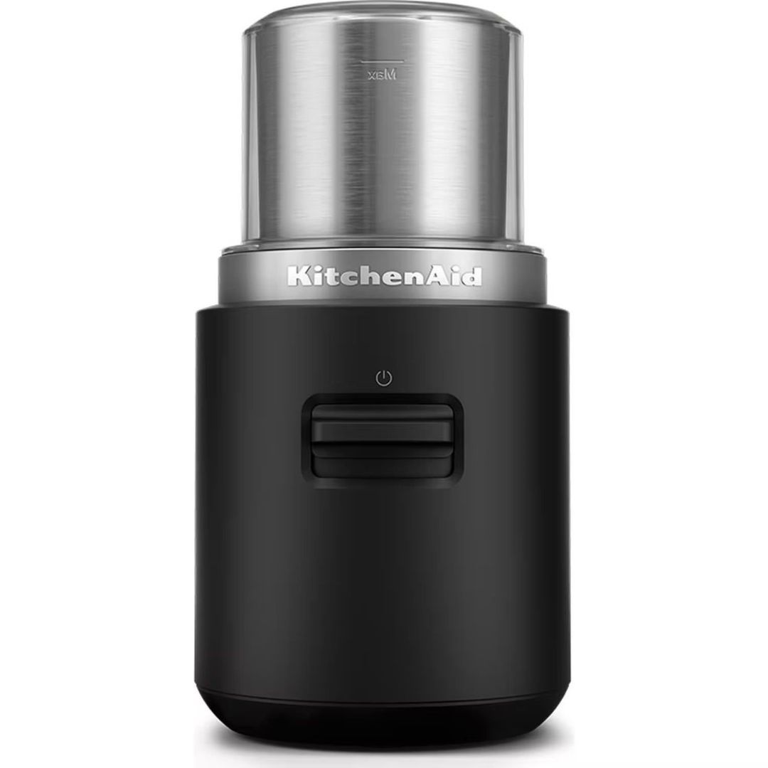 KITCHENAID 5KBGR100BM Cordless Coffee Grinder - Black, Black,Silver/Grey - Image 1