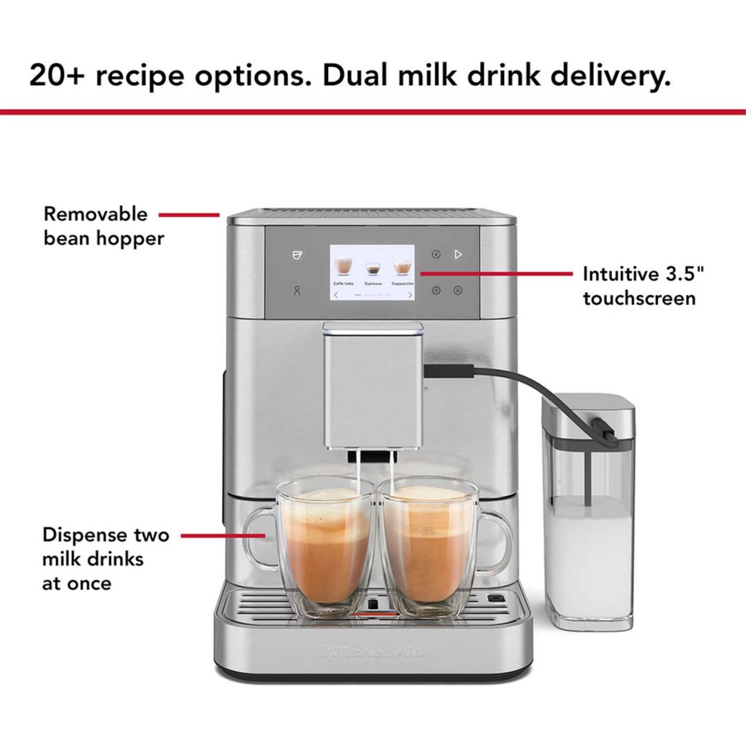 KITCHENAID KF7 Bean to Cup Coffee Machine - Stainless Steel, Stainless Steel - Image 1