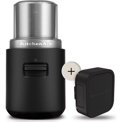 KITCHENAID 5KBGR111BM Cordless Coffee Grinder - Black, Black,Silver/Grey