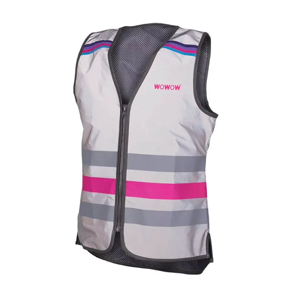 Wowow Lucy Full Reflective Safety Road/Commute Cycling Vest Hi-Viz/Pink - Image 1