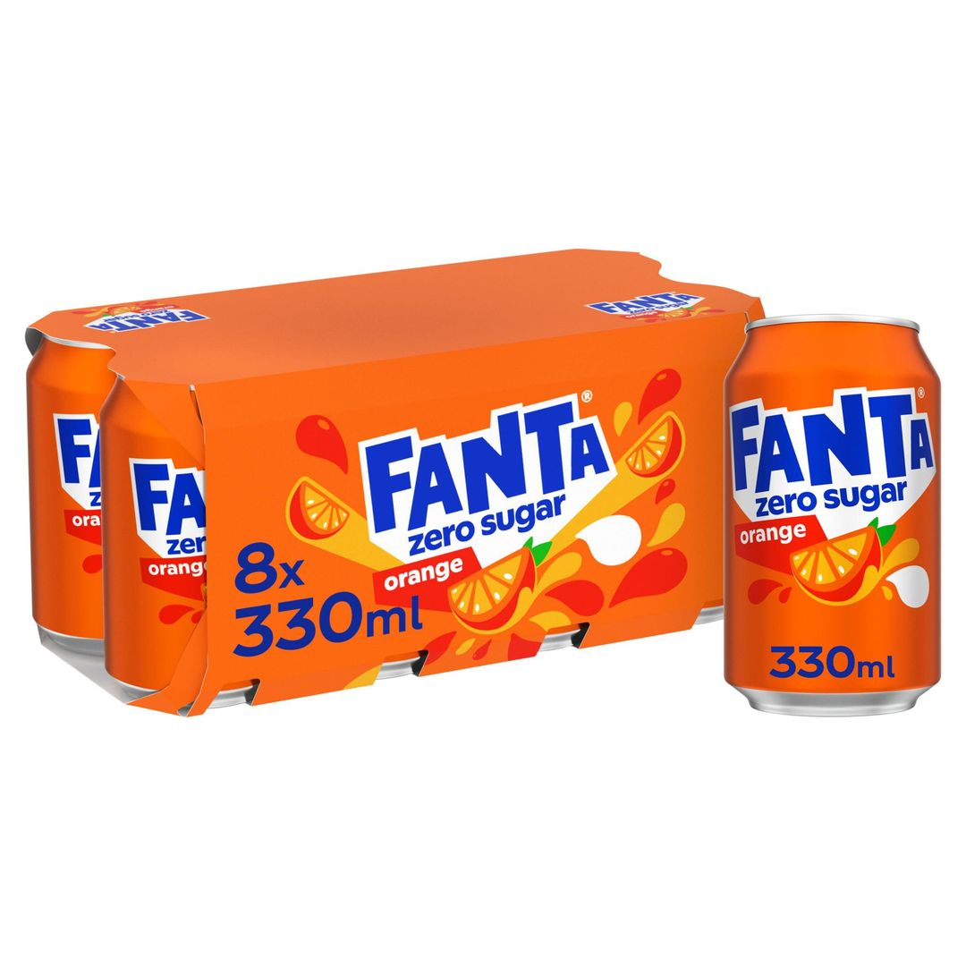 Fanta Orange Zero 8 x 330ml - Image 1