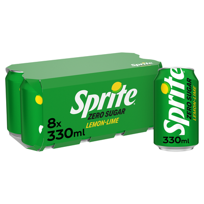 8 x Sprite Zero Sugar Lemon Lime 330ml Drink Cans