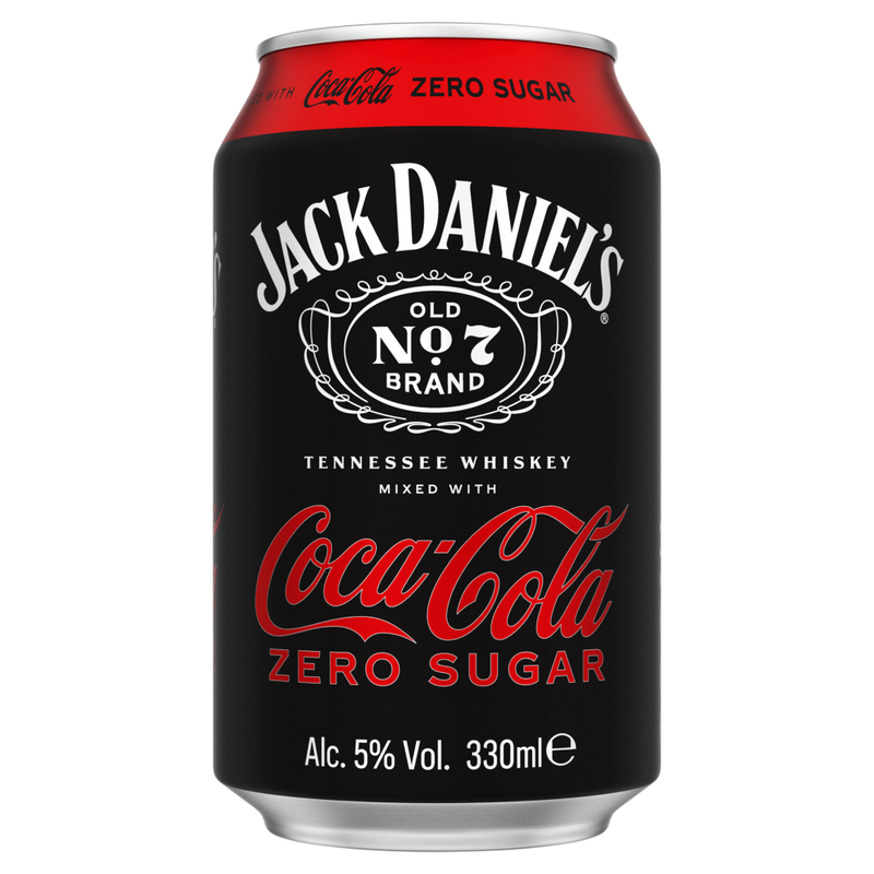Jack Daniel's Old No. 7 Brand Tennessee Whiskey Mixed with Coca-Cola Zero Sugar 330ml - Image 1