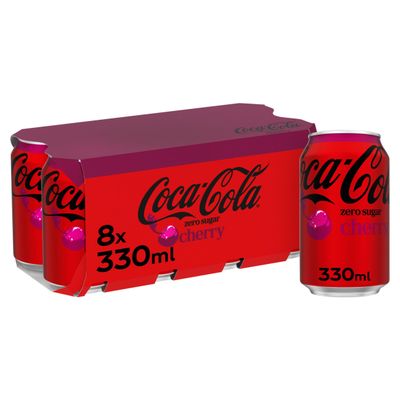 Coca-Cola Zero Sugar Cherry 8 x 330ml - Thumbnail 2