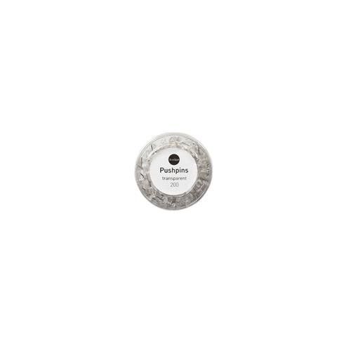 Bi-Office PUSH PINS CLEAR/TRANSPARENT PK200 - Image 1