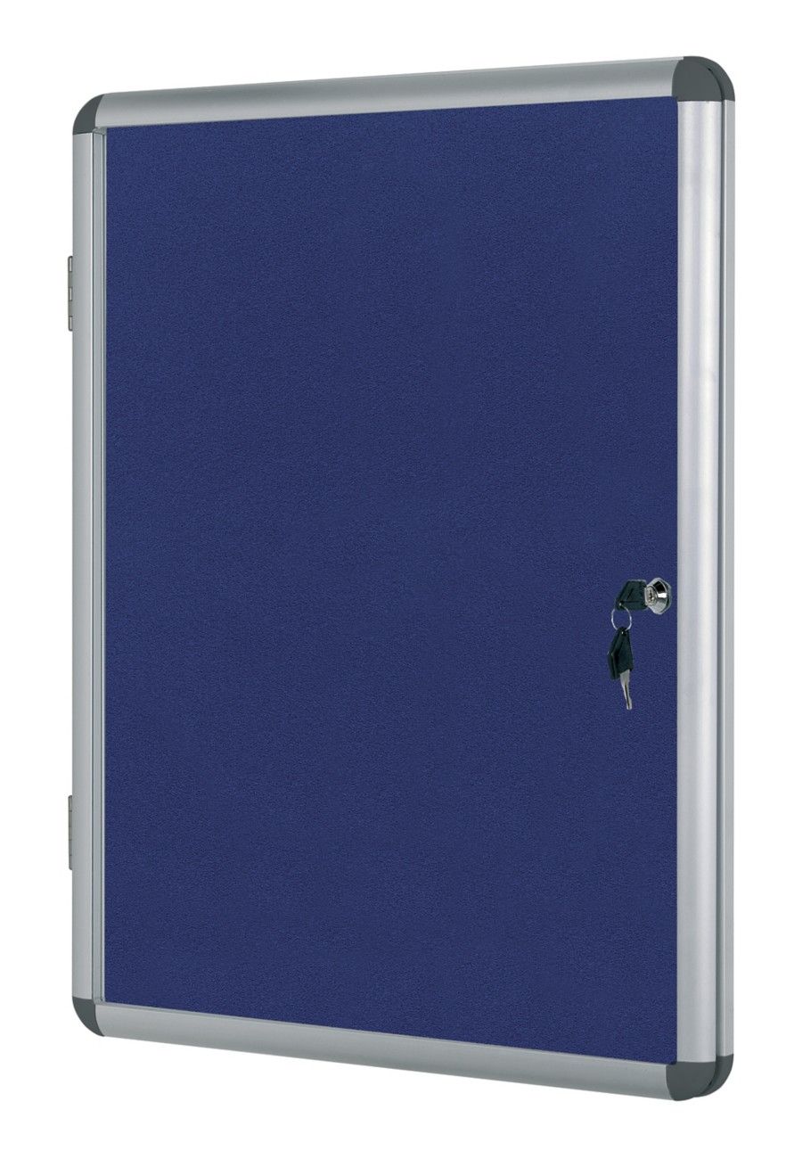 Bi-Office Enclore Felt Indoor Lockable Glazed Case 1160x981x35mm Blue VT640107150 - Image 1