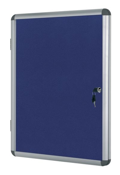 Bi-Office Enclore Felt Indoor Lockable Glazed Case 1160x981x35mm Blue VT640107150