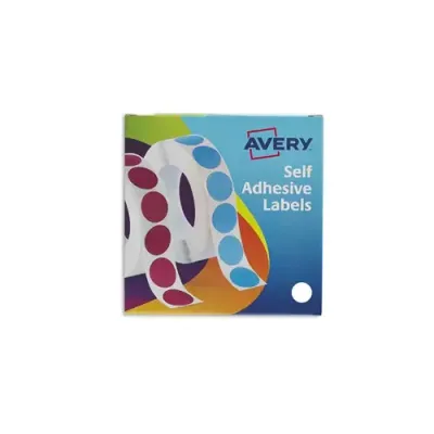 Avery Labels in Dispenser Round 19mm Diameter White (Pack 1400 Labels) 24-404