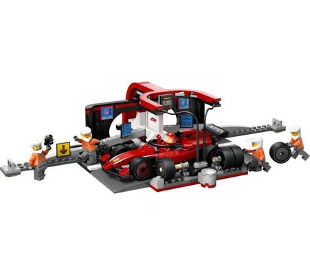 LEGO City 60443 F1 Pit Stop & Pit Crew with Ferrari Car Set
