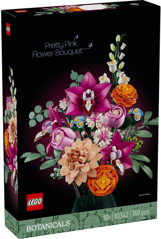 LEGO Botanicals 10342 Pretty Pink Flower Bouquet Set for Adults - Image 1