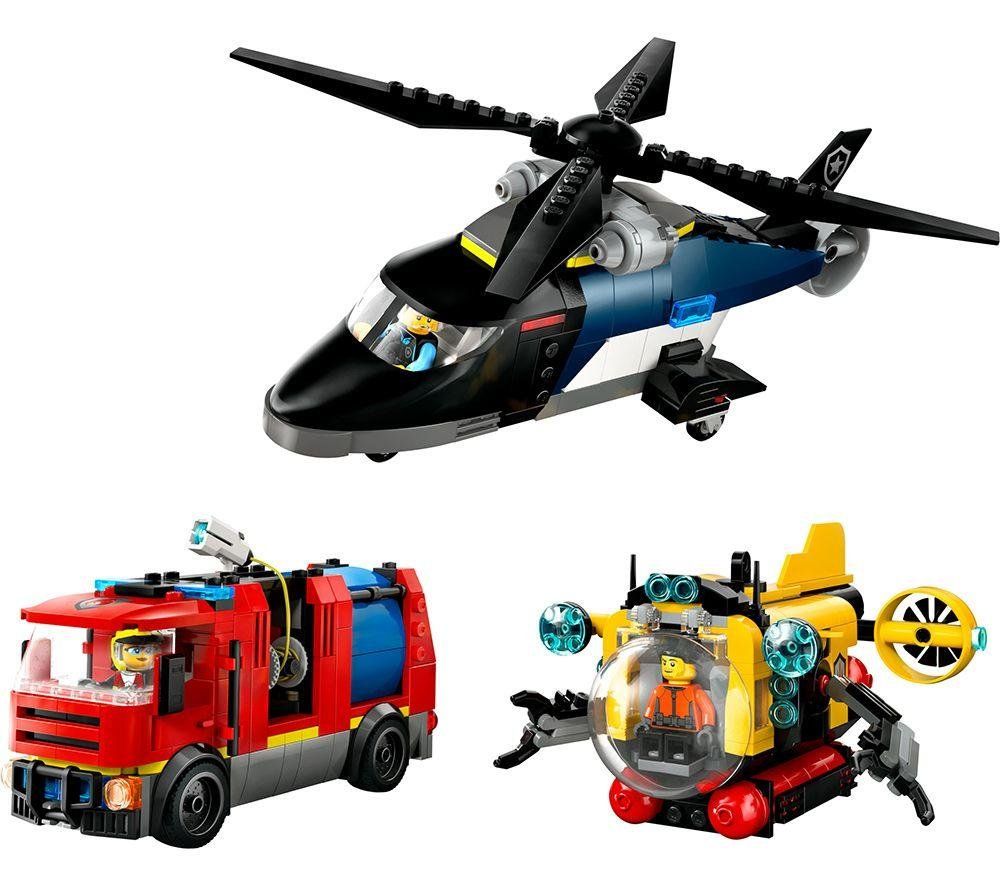 LEGO City 60462 Helicopter, Fire Engine & Submarine Remix Set - Image 1