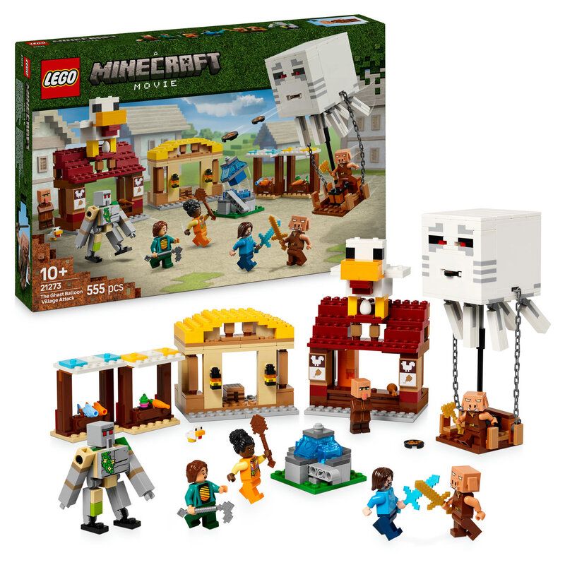 LEGO Minecraft 21273 The Ghast Balloon Village Attack Set - Image 1