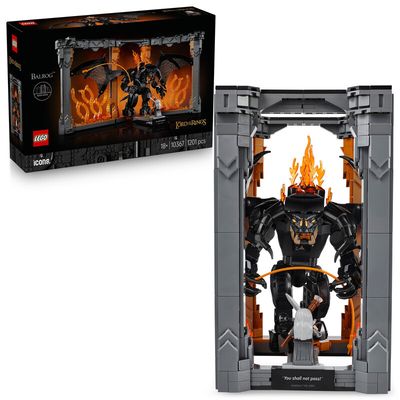 LEGO Icons 10367 The Lord of the Rings: Balrog Book Nook Set for Adults