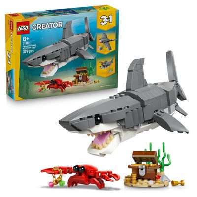 LEGO Creator 31381 3-in-1 Fierce Shark With A Treasure Chest Set