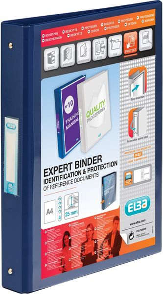 Elba Vision 25mm 4 O-Ring Binder PP A4 Blue 100080876