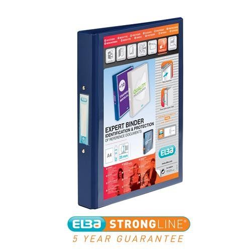 Elba Vision Ring Binder A4 30mm Spine 25mm Capacity 2 O-Ring Blue 100080886 - Image 1