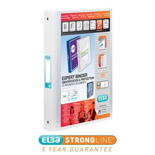 Elba Vision Ring Binder A4 30mm Spine 25mm Capacity 2 O-Ring White 100080889 - Image 1