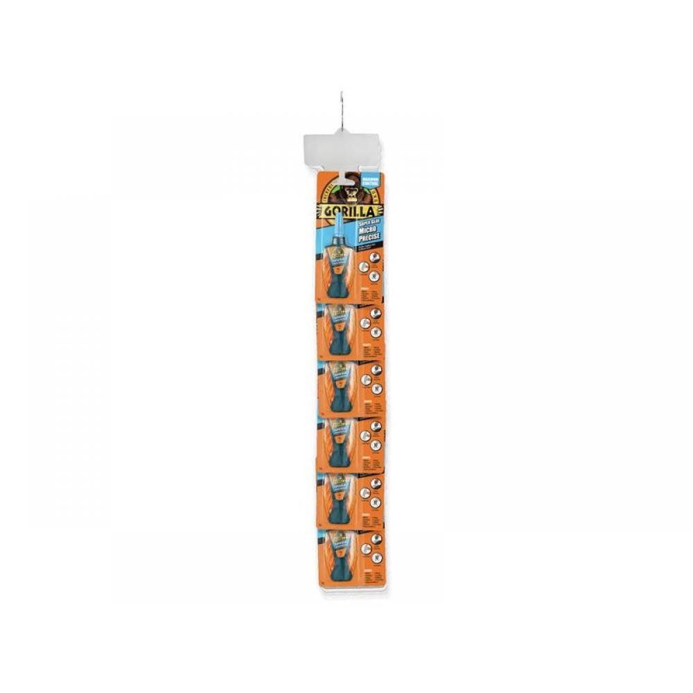 Gorilla Glue 4044702 Gorilla Super Glue Micro Precise Clip Strip (6 X 5G) - Image 1