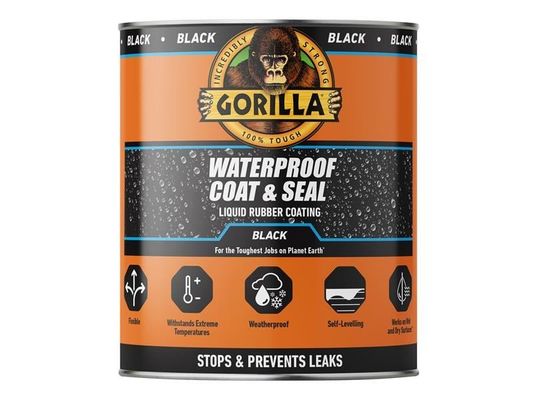 Gorilla Glue Waterproof Coat & Seal Liquid Rubber Coating Black 473Ml 114563