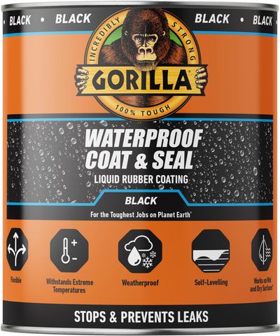 Gorilla Glue Waterproof Coat & Seal Liquid Rubber Coating Black 473Ml 114563 - Thumbnail 2