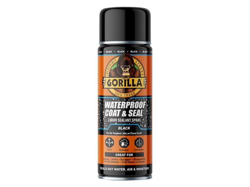 Gorilla Glue 115173 Waterproof Coat & Seal Spray Black 450Ml - Image 1