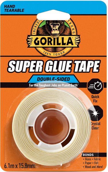 Gorilla Glue Gorilla Super Glue Tape 15.8Mm X 6.1M 115718 - Thumbnail 2