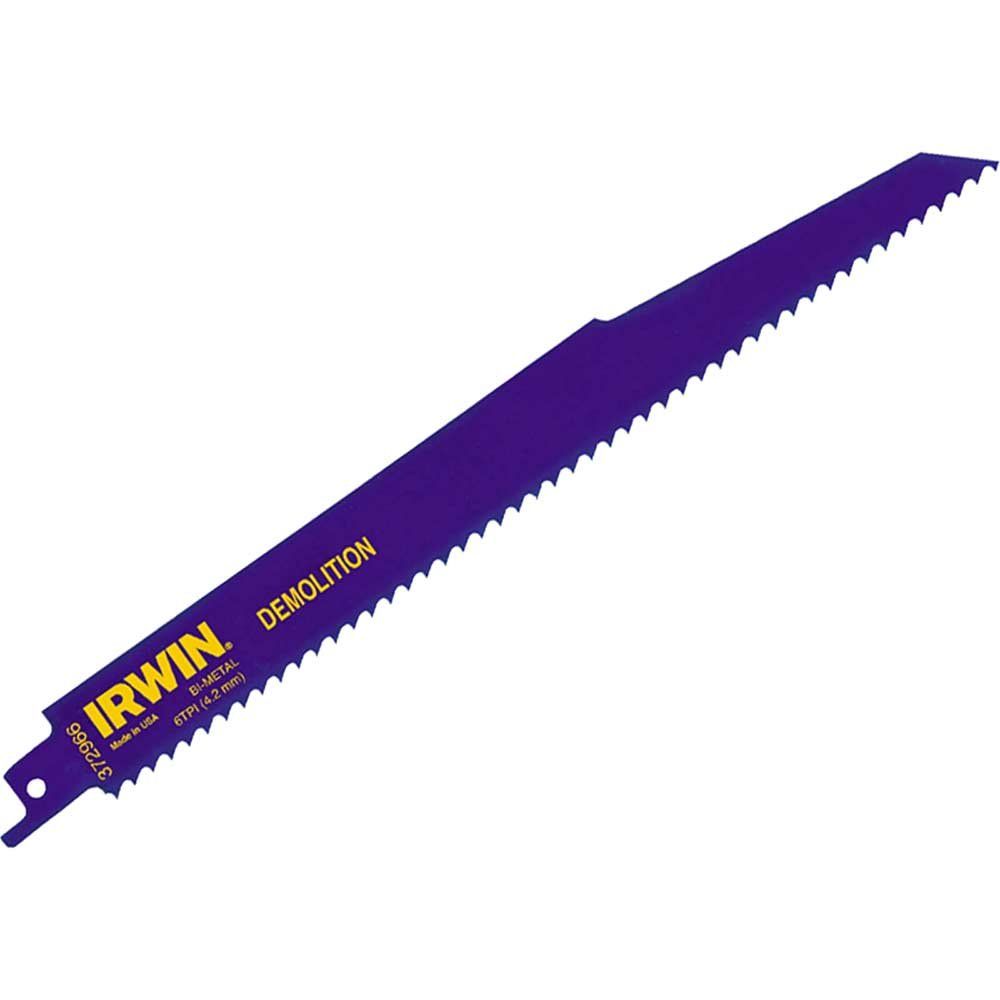 Irwin 966R Demolition Reciprocating Saw Blades for Wood and Metal 225mm Pack of 5 - Image 1