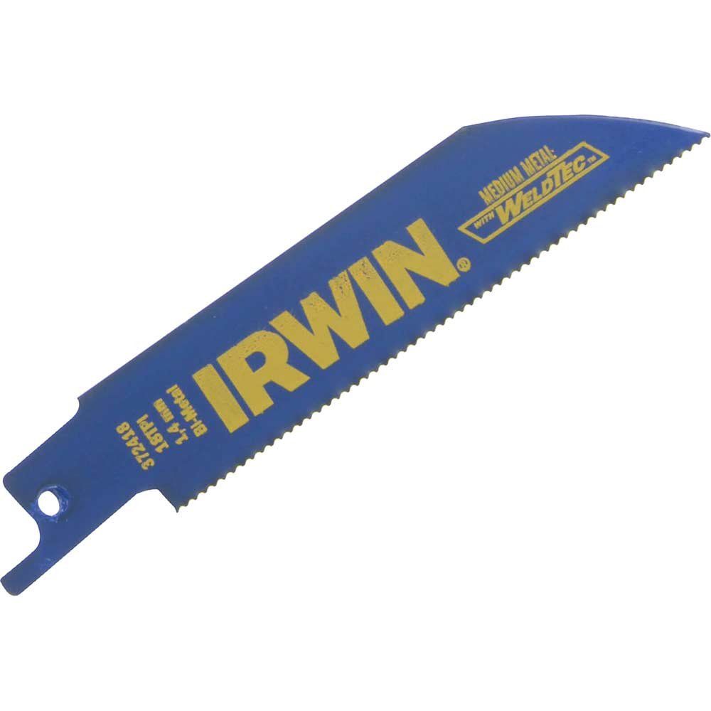 Irwin 418R Reciprocating Saw Blades for Metal 100mm Pack of 5 - Image 1