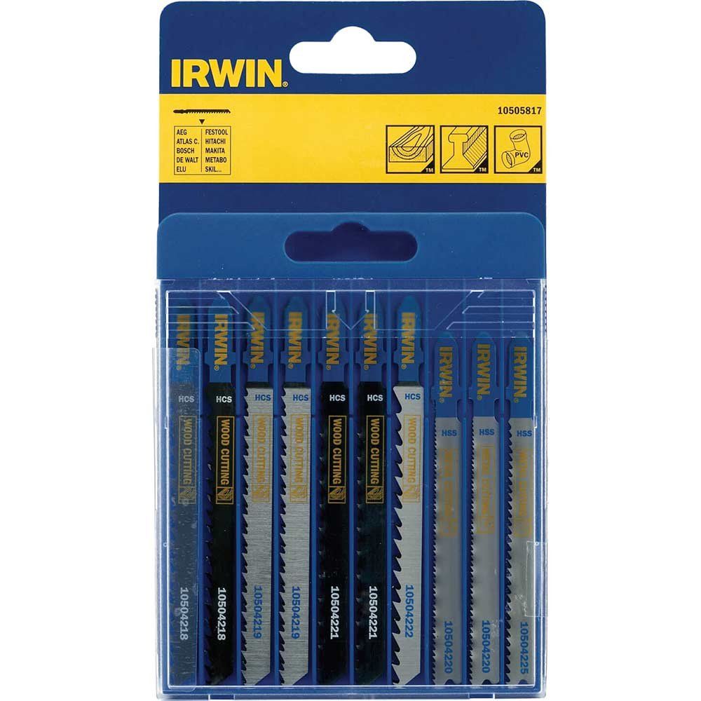 Irwin 10 Piece Assorted T Shank Jigsaw Blade Set - Image 1