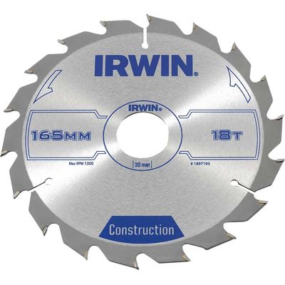 Irwin ATB Construction Circular Saw Blade 165mm 18T 30mm