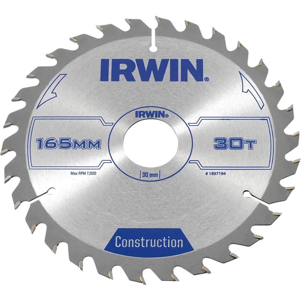 Irwin ATB Construction Circular Saw Blade 165mm 30T 30mm - Image 1