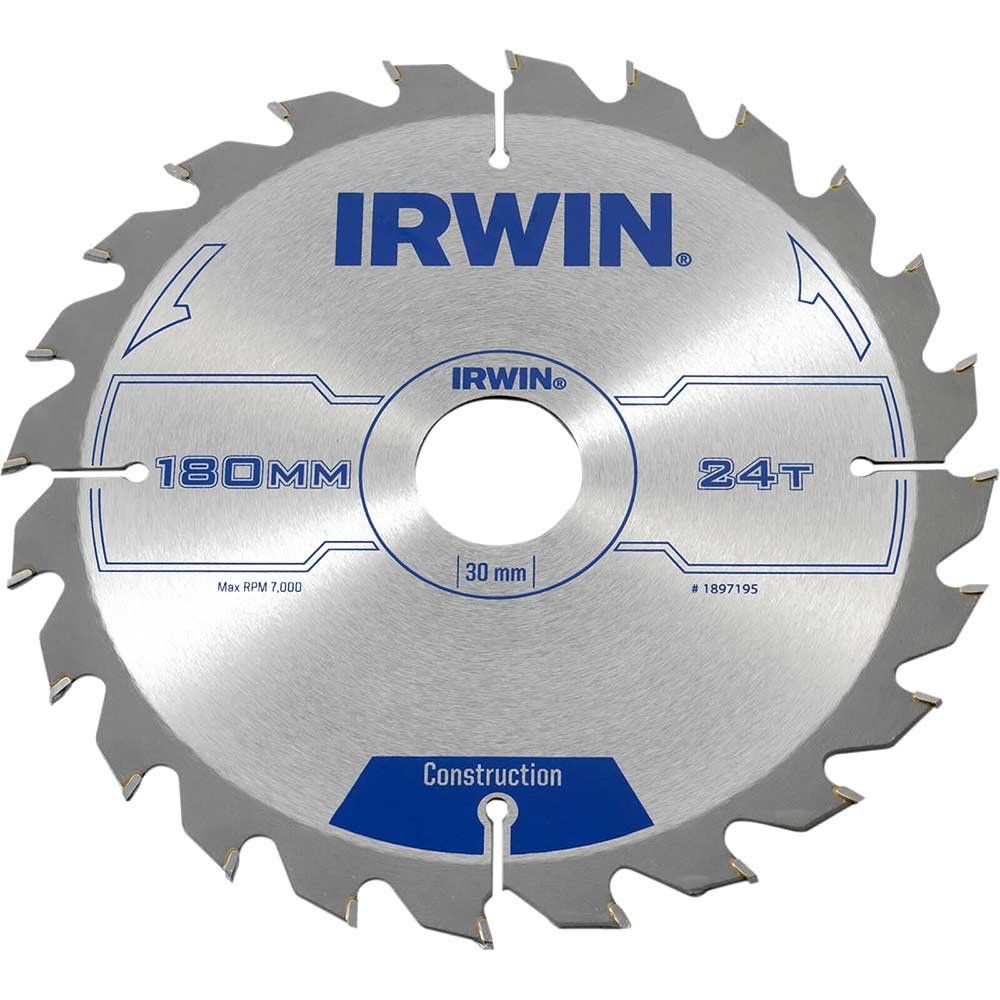 Irwin ATB Construction Circular Saw Blade 180mm 24T 30mm - Image 1