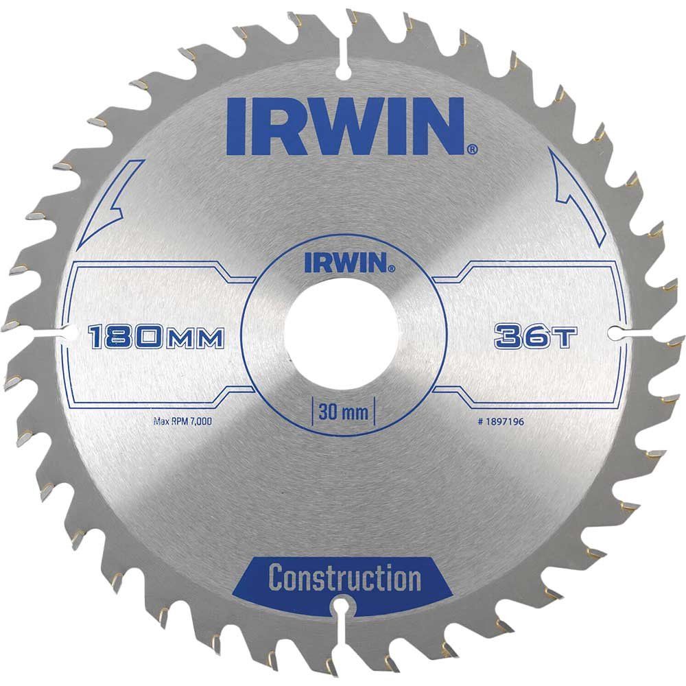 Irwin ATB Construction Circular Saw Blade 180mm 36T 30mm - Image 1