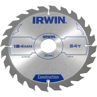 Irwin ATB Construction Circular Saw Blade 184mm 24T 30mm