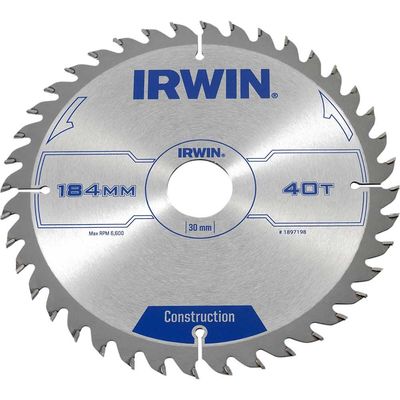 Irwin ATB Construction Circular Saw Blade 184mm 40T 30mm