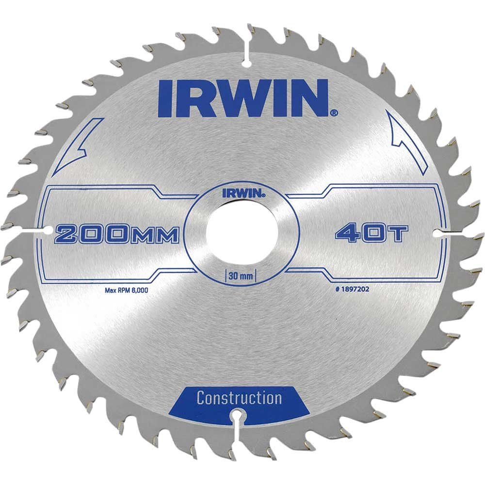 Irwin ATB Construction Circular Saw Blade 200mm 40T 30mm - Image 1