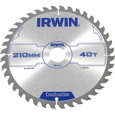 Irwin ATB Construction Circular Saw Blade 210mm 40T 30mm