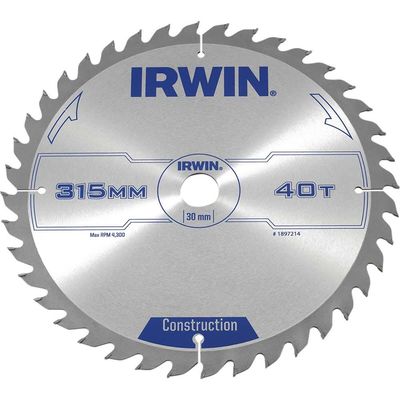 Irwin ATB Construction Circular Saw Blade 315mm 40T 30mm