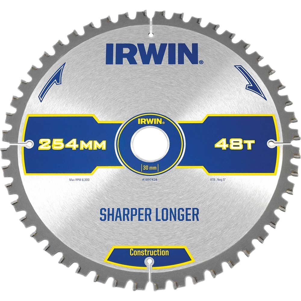 Irwin ATB Ultra Construction Circular Saw Blade 254mm 48T 30mm - Image 1