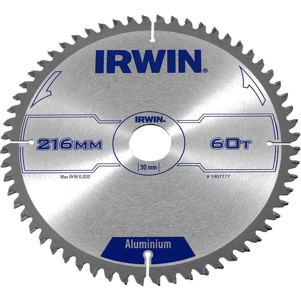 Irwin Aluminium Non-Ferrous Metal Saw Blade 216mm 60T 30mm - Image 1