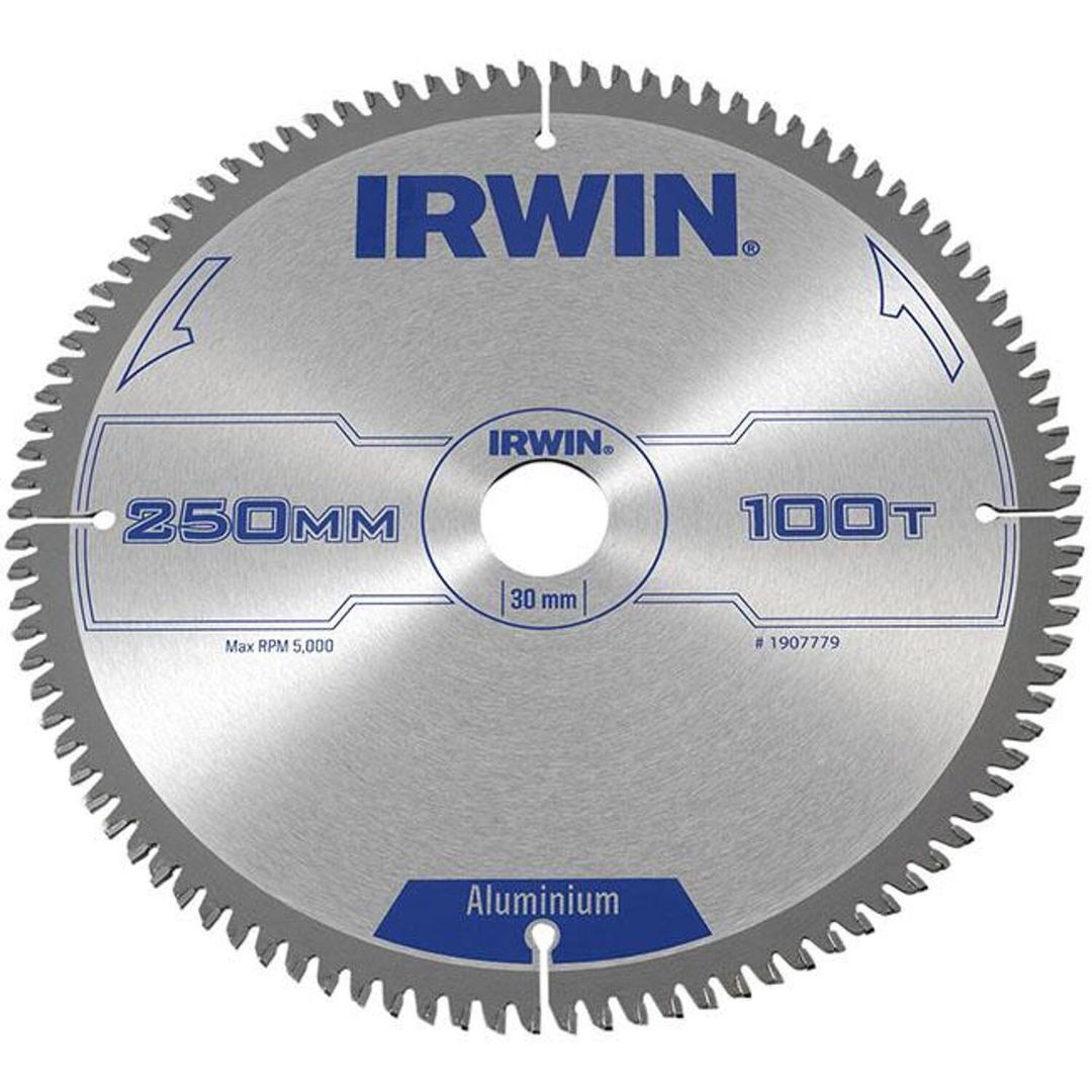 IRWIN Professional Aluminium Circular Saw Blade 250 X 30mm X 100T Tcg - Grey - Image 1