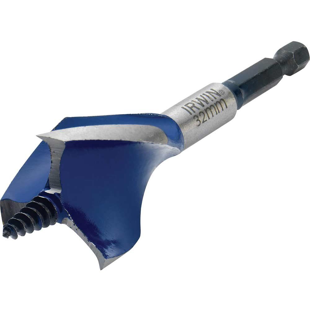 Irwin 6X Blue Groove Stubby Wood Drill Bit 32mm 100mm - Image 1
