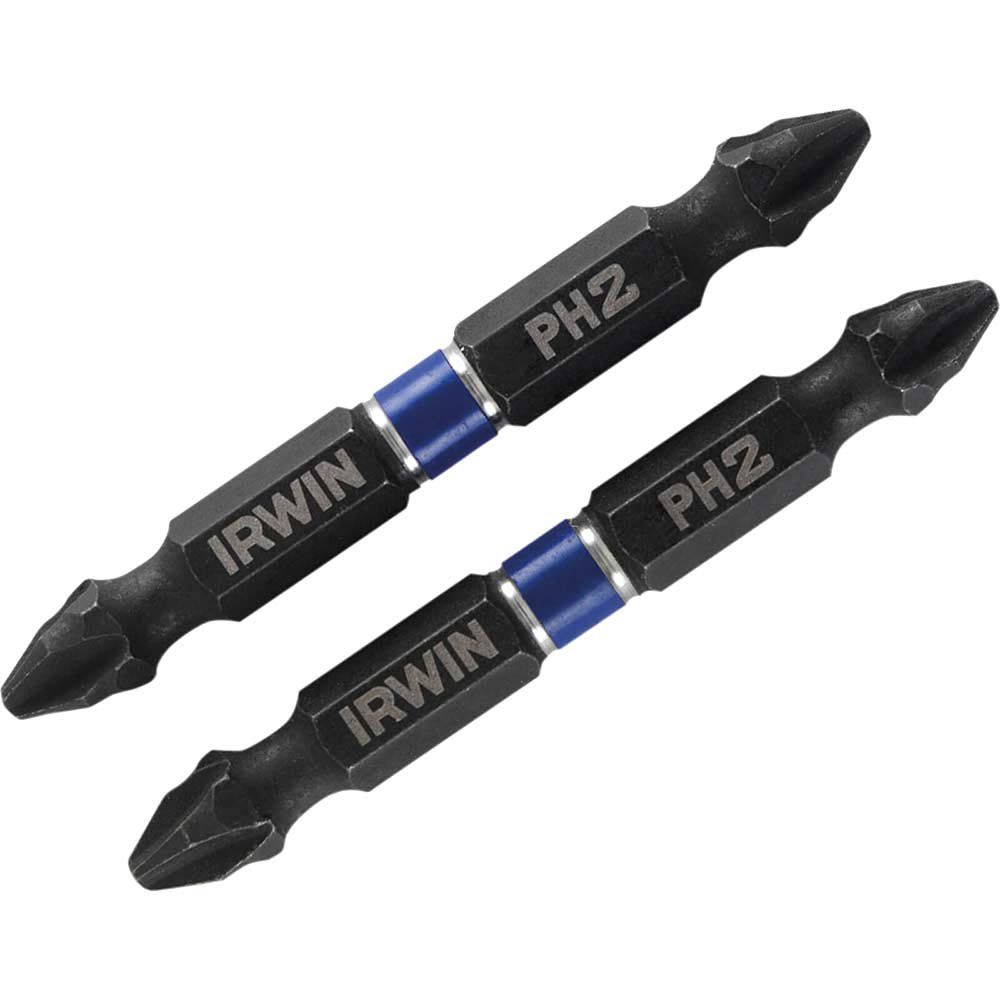Irwin Double Ended Impact Phillips Screwdriver Bit PH2 60mm Pack of 2 - Image 1
