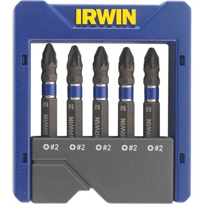 Irwin Pocket Impact Pozi Screwdriver Bit Set PZ2 50mm Pack of 5