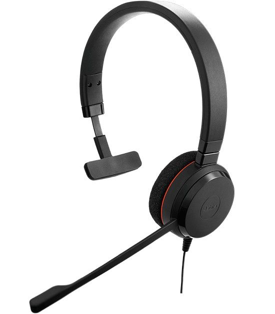 Jabra Evolve 20SE MS Mono. Product type: Headset. Connectivity technology: Wired. Recommended usage: Office/Call center. Headphone frequency: 150 - 7000 Hz. Cable length: 2.15 m. Weight: 142 g. Product colour: Black - Image 1