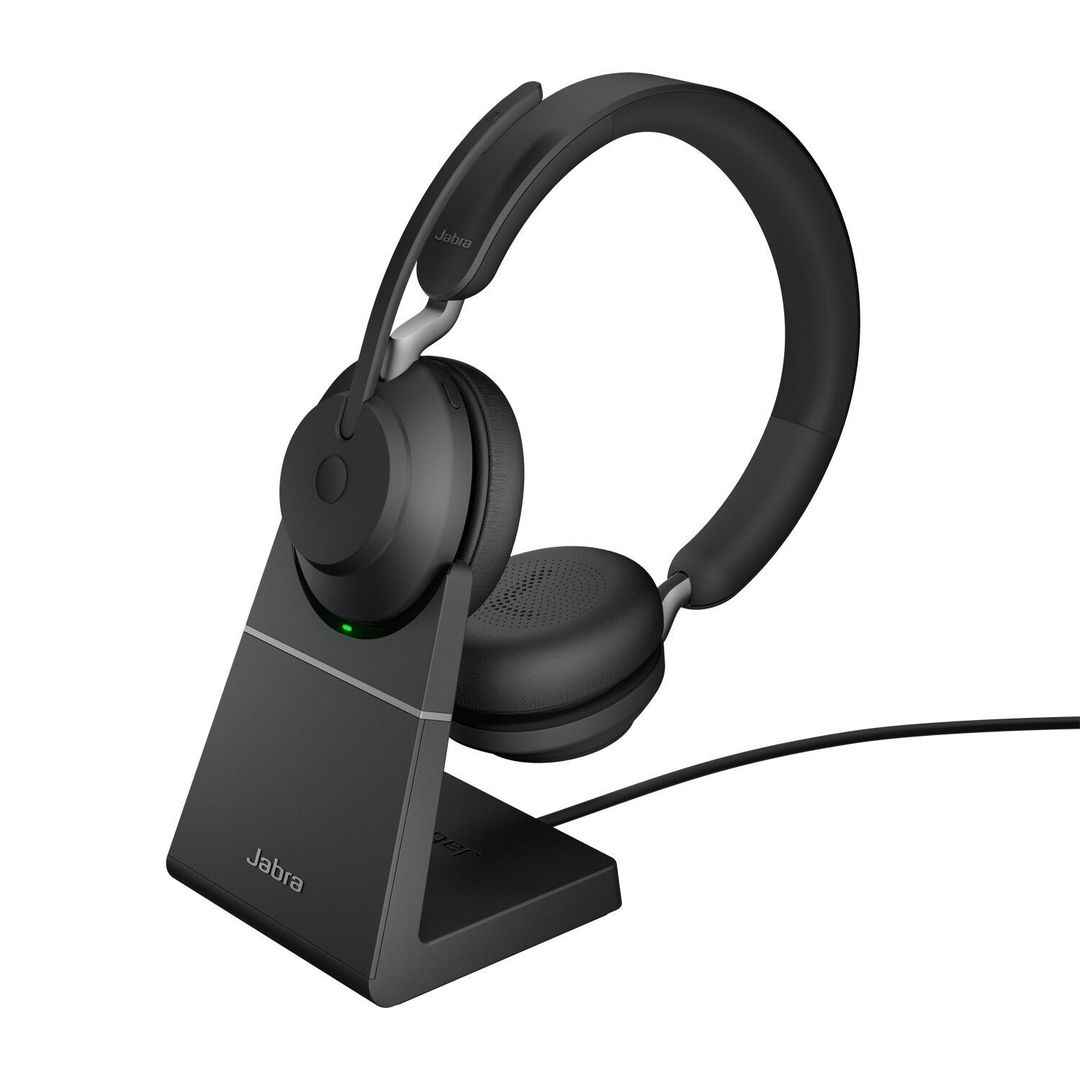 Jabra Evolve2 65 USB-A Black UC Chrg stand Stereo - Image 1